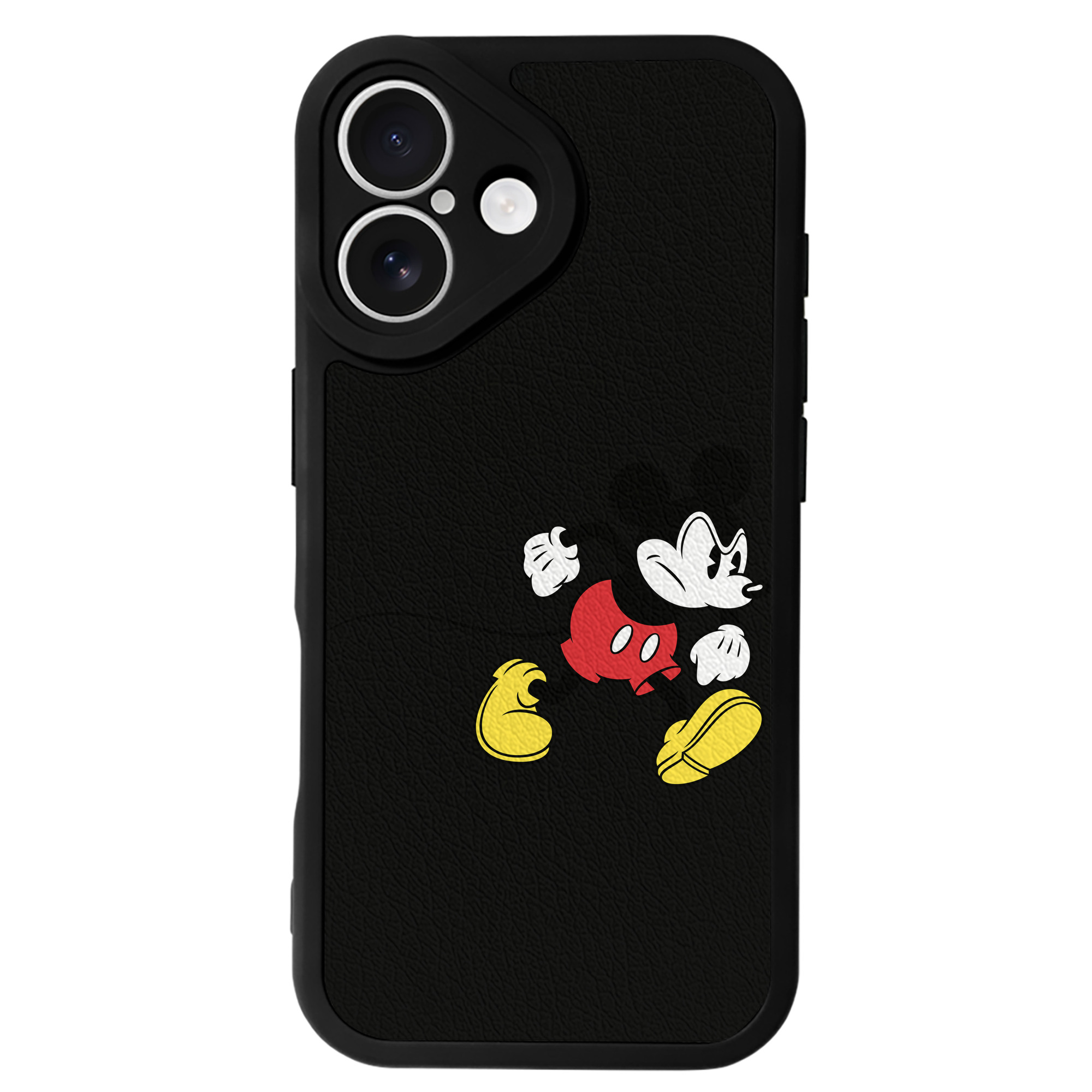 （画像用） ミッキーマウス Mickey Mouse 【iPhone 16シリーズ対応】シリコンスマホケース（レザー調） 材質：シリコン
